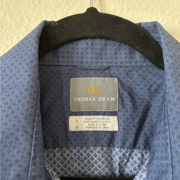 Thomas Dean Short Sleeve Button Down Size Large - Picture 5 of 5